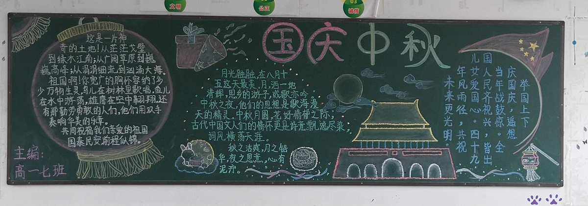 国庆节黑板报怎么发(国庆节黑板报怎么写字)